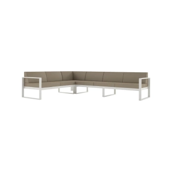 SOFA NAROŻNA MODUŁOWA 5-OSOBOWA PRAWA NOMAD Złamana Biel / Taupe