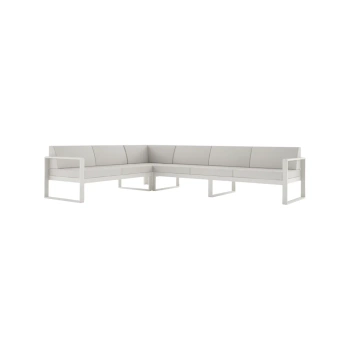 SOFA NAROŻNA MODUŁOWA 5-OSOBOWA PRAWA NOMAD Złamana Biel / Macadamia
