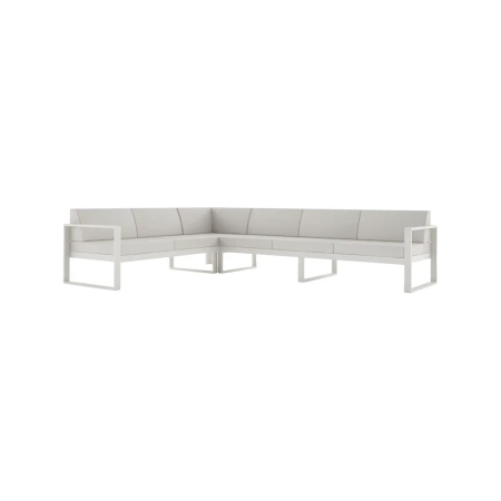 SOFA NAROŻNA MODUŁOWA 5-OSOBOWA PRAWA NOMAD Złamana Biel / Macadamia
