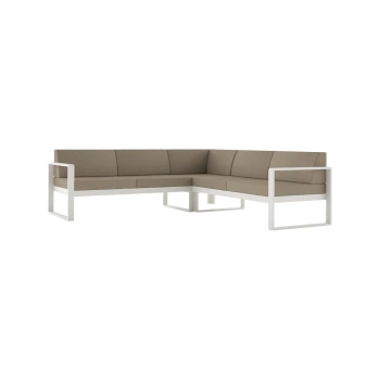 SOFA NAROŻNA MODUŁOWA 4-OSOBOWA NOMAD Złamana Biel / Taupe