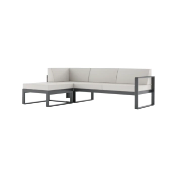 SOFA NAROŻNA MODUŁOWA 3-OSOBOWA PRAWA Z PUFĄ NOMAD Grafit / Macadamia