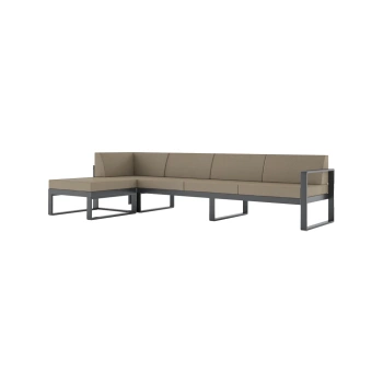 SOFA NAROŻNA MODUŁOWA 4-OSOBOWA PRAWA Z PUFĄ NOMAD Grafit / Taupe