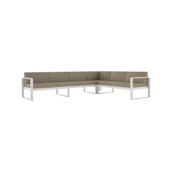 SOFA NAROŻNA MODUŁOWA 5-OSOBOWA LEWA NOMAD Złamana Biel / Taupe