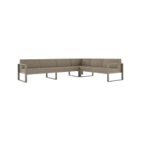SOFA NAROŻNA MODUŁOWA 5-OSOBOWA LEWA NOMAD Taupe / Taupe